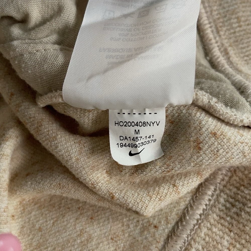 Nike Quarter Zip Mock Neck Pullover Sweater Women's Size Medium Beige Cropped - Picture 12 of 12